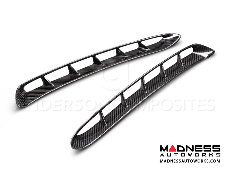 Ford Mustang Front Fenders - Anderson Composites - Carbon Fiber Set - GT 350 Style