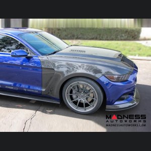 Ford Mustang Hood by Anderson Composties - Carbon Fiber - "Super Snake"