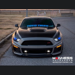 Ford Mustang Hood by Anderson Composties - Carbon Fiber - GT350 Style