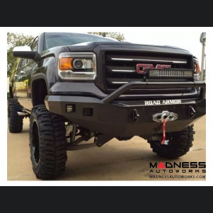 GMC Sierra 1500 Stealth Front Winch Bumper Pre-Runner Guard - Smittybilt XRC - Texture Black WARN M12000