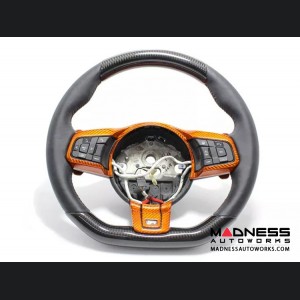 Jaguar F-Type Carbon Fiber R Steering Wheel Trim - Orange Carbon Fiber