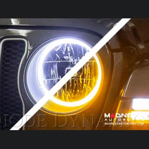 Jeep Wrangler JL HD LED Halos - Switchback Cool White & Amber - Pair