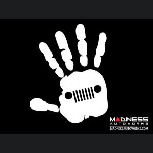 Jeep Decal - Jeep Grill Hand - White