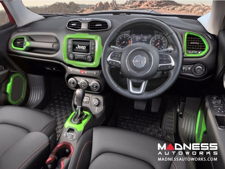  2017 interno auto telaio interno decorativo Trim Carbon nero un set di telaio interno di Jeep Renegade BOXATDOOR For RENEGADE 2015 