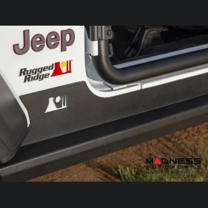 Jeep Wrangler JL XHD Rock Sliders - Black Steel - 4 Door