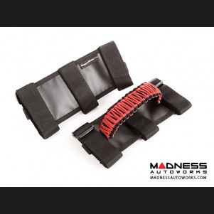 Jeep Wrangler JK Para cord Grab Handles - Red on Black - Pair