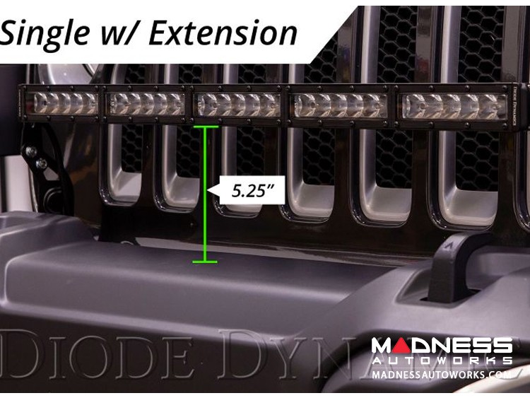 Jeep Wrangler JL Bumper LED Kit White Combo - Single 30" Light Bar