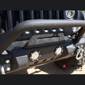 Jeep Wrangler JK Front Bumper w/ LED Lights - Mid Width - Steel - FS-11