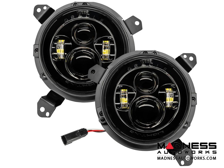 Jeep Wrangler JL High Powered LED Lights - Red - Pair - 7"