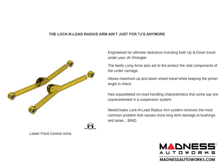 Jeep Wrangler JK Lock-N-Load Long Arm Compound Suspension - 4.4"/5.5" - RockSport L/T Edition