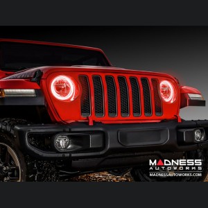Jeep Wrangler JK Surface Mount Headlight Halo Kit - Red LED