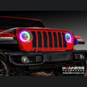 Jeep Wrangler JK Surface Mount Headlight Halo Kit - ColorSHIFT LED