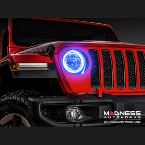 Jeep Wrangler JK Surface Mount Headlight Halo Kit - Blue LED