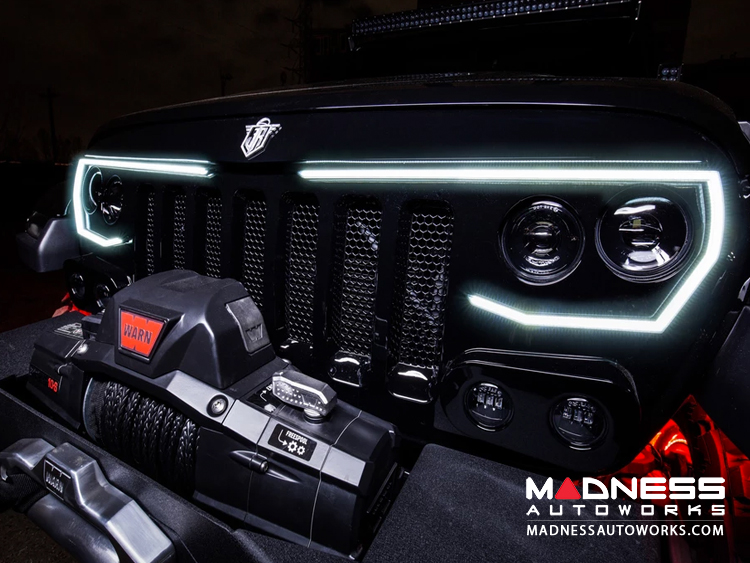 Jeep Wrangler JL Vector Series - Full LED Grille - Ocean Blue Metallic