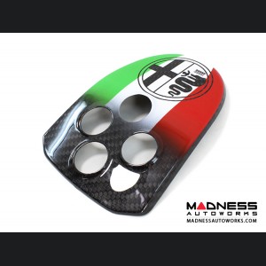 Alfa Romeo 4C Central MTA Control Cover - Carbon Fiber - Italian Theme + Alfa Romeo Badge - V1