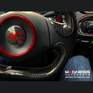 Alfa Romeo 4C Steering Wheel Trim - Carbon Fiber - Side Cover Set - Orange Carbon