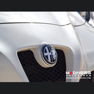 Alfa Romeo 4C Carbon Fiber Badge Cover Kit - Alfa Romeo Logo in White