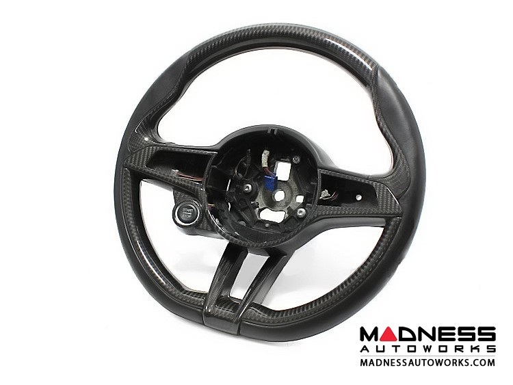 Alfa Romeo Stelvio Steering Wheel Trim - Carbon Fiber - Lower Trim Set - QV Logo - QV Model