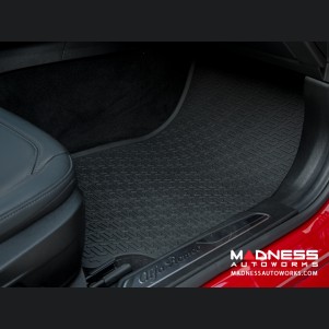 Alfa Romeo Giulia Floor Mat Set - All Weather Rubber Front/ Rear 4 Piece Set - Deluxe - Q4/ AWD Model