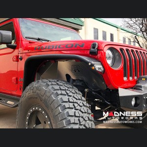 Jeep Gladiator 3.0L Diesel Vented Replacement Inner Fender Well - Aluminum - Black Powdercoat - Front