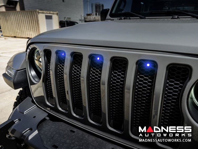Jeep Gladiator Pre-Runner Style LED Grill Light Kit - Blue