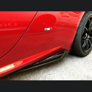 Alfa Romeo 4C Carbon Fiber Side Skirt Set - Shark Fin - Alfa Romeo Logo