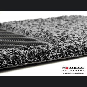 Alfa Romeo Tonale Floor Mats - All Weather - Rubber Woven Carpet - Front Set - Black + Grey 