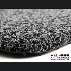 Alfa Romeo Tonale Floor Mats - All Weather - Rubber Woven Carpet - Front Set - Black + Grey 