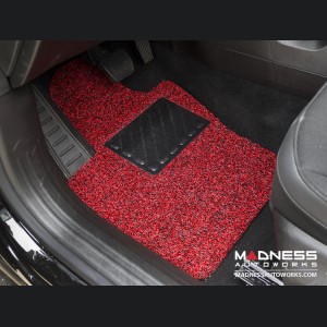Alfa Romeo Tonale All Weather Floor Mats - Rubber Woven Carpet - Front Set - Red + Black 