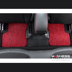 Jeep Renegade All Weather Floor Mats - Front + Rear - Rubber Woven Carpet - Red + Black 