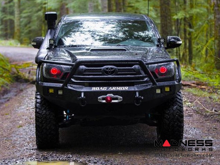 Toyota Tacoma Stealth Front Winch Bumper Lonestar Guard - Texture Black WARN M8000 Or 9.5xp