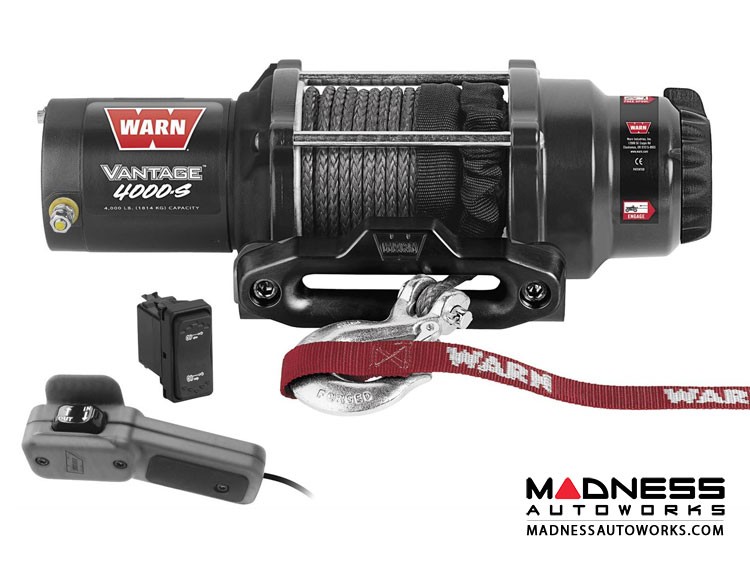Powersports Vantage 4000s Winches by Warn w/ Synthetic Rope