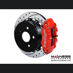 Jeep Wrangler JK Brake Conversion Kit - 12.88" Rotors - Wilwood Superlite 4R 4 Piston Rear Brake Upgrade Kit (Red Powder Coated Calipers / SRP Drilled & Slotted Rotors)