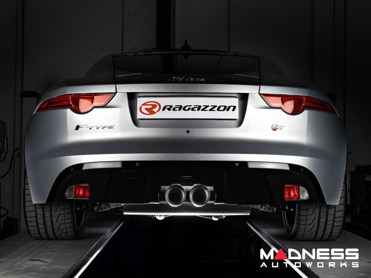 Jaguar F-TYPE Performance Exhaust System - Ragazzon - 3.0L V6 - Center Exit - Vacuum Valve Design - Non Resonated - Dual Tip 