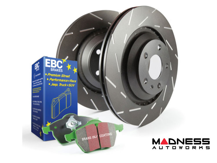 Jeep Renegade Brake Pads + Rotors - Rear - USR Slotted Rotors + Greenstuff Brake Pads