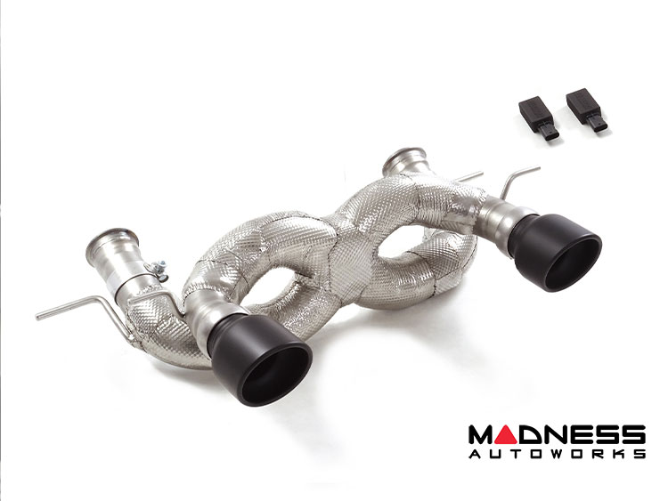 Maserati MC20 Performance Exhaust - Ragazzon - Evo Line - Rear Secton - w/ Emulator Valves - Black Tips