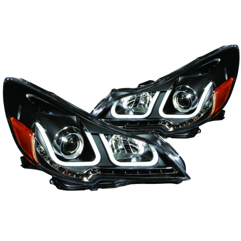 Subaru Outback Projector Headlights - ANZO - w/ U-Bar - Black - `10-`14