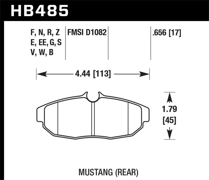 Ford Mustang Brake Pads - Rear - Hawk Performance - HPS 5.0 - `11-`12