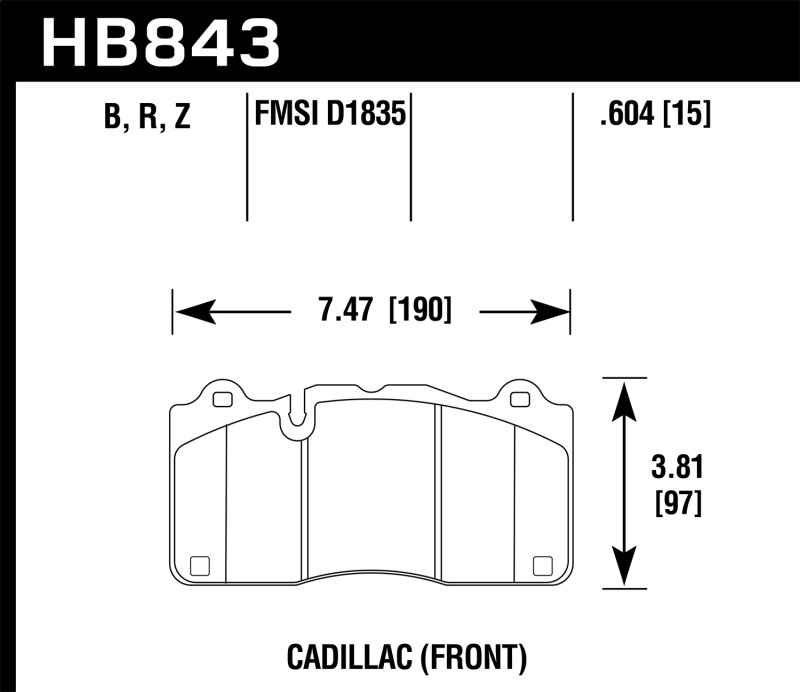 Chevrolet Camaro ZL1 Brake Pad Set - Front - Hawk Performance - HPS 5.0 - 2018