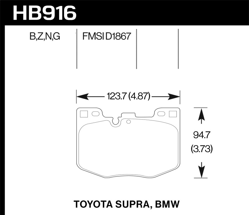 Toyota Supra Brake Pads - Front - Hawk Performance - HP+ Street - 2020