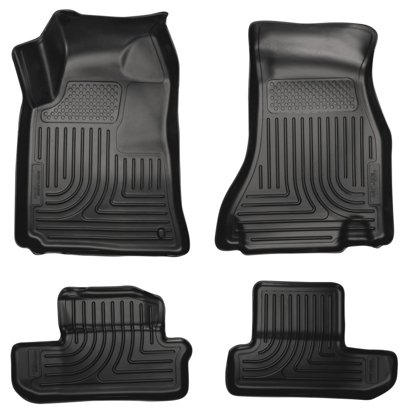 Dodge Challenger Floor Liners - Front + Second Seat - Husky Liners - WeatherBeater - Black - `08-`12