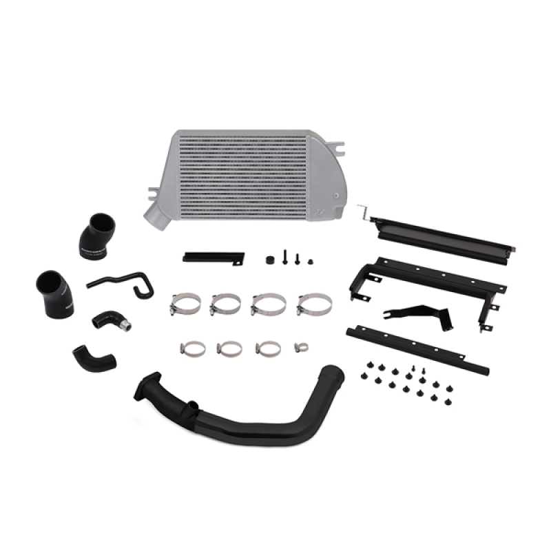 Subaru WRX Intercooler Kit - Top-Mount - Mishimoto - Race Top-Mount Intercooler Kit, Polished Cooler & Black Pipes - `15-`21
