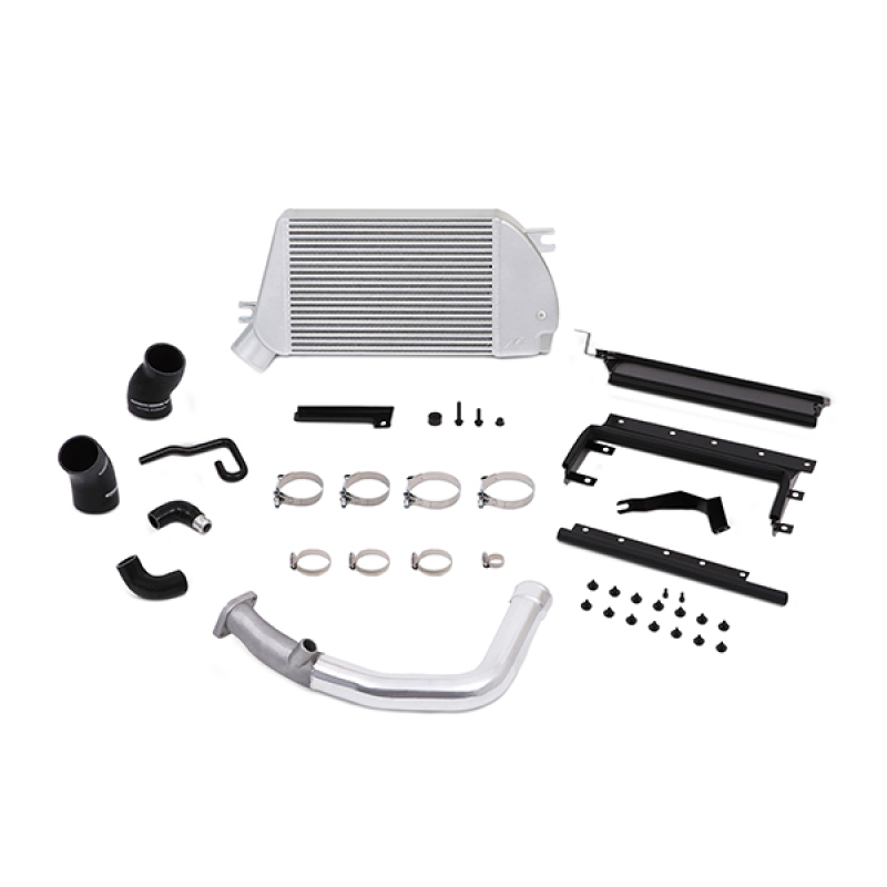 Subaru WRX Intercooler Kit - Mishimoto - Top Mount, Powder Coated Silver & Polished Pipes - Silver - `15-`21