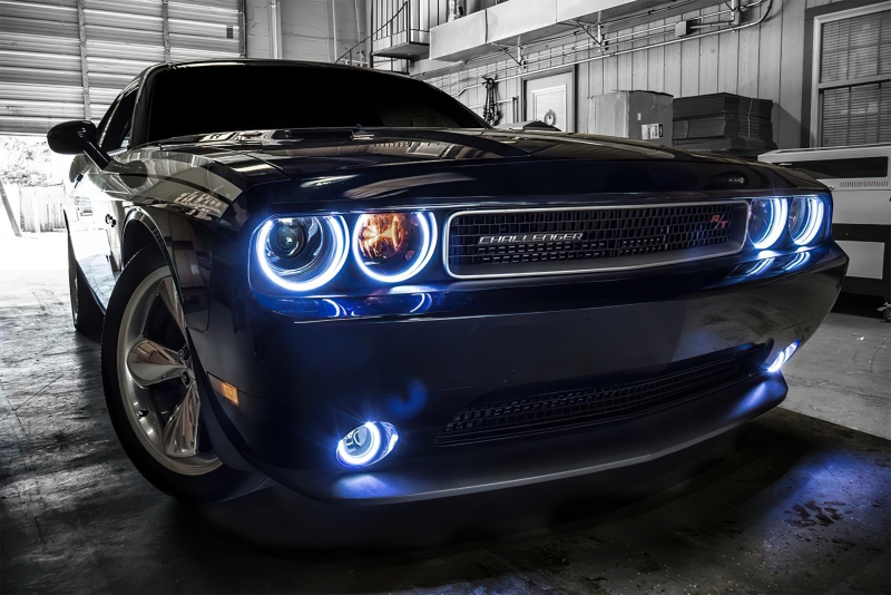 Dodge Challenger Surface Mount Halo Kits - Headlight & Fog Light - ORACLE Lighting - Dynamic ColorSHIFT - `08-`14