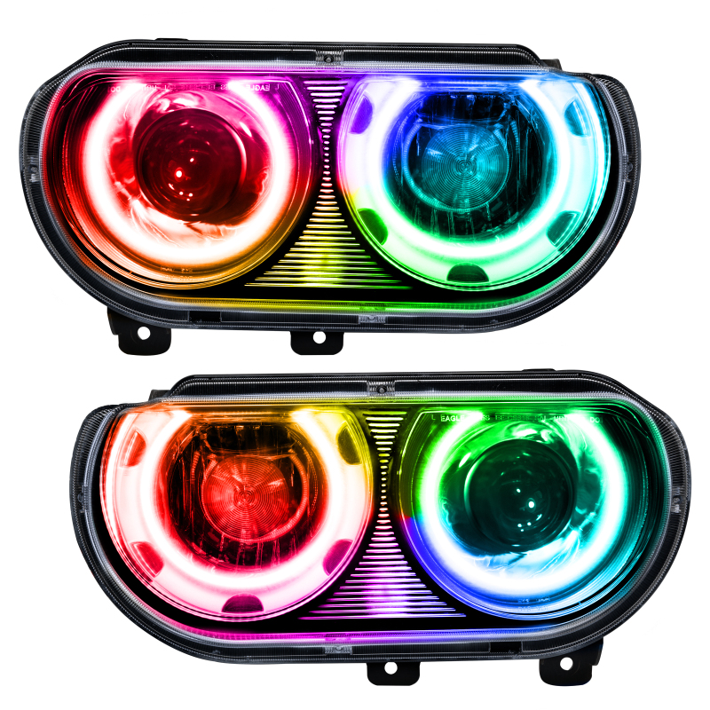 Dodge Challenger Headlight Assemblies - ORACLE Lighting - SMD HL (HID Style) - ColorSHIFT - No Controller - `08-`14