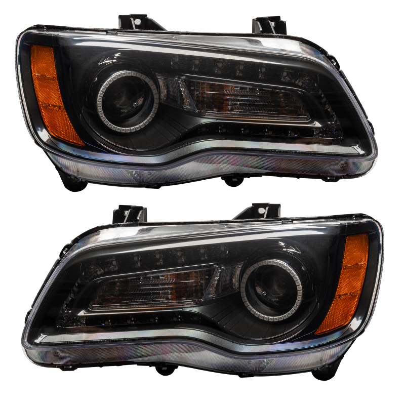 Chrysler 300C Headlight Assembly - ORACLE Lighting - ColorSHIFT 2.0 DRL, Non-HID, SMD - Black - `11-`14
