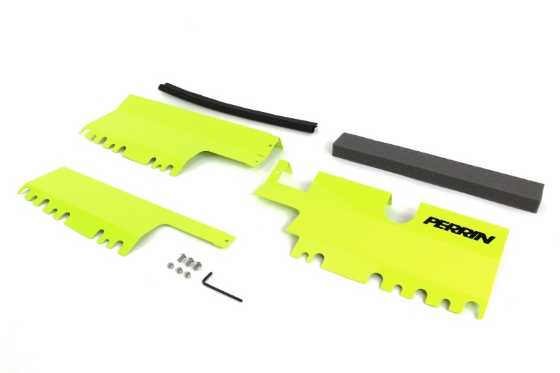 Subaru WRX Radiator Shroud - Perrin Performance - With/Without OEM Intake Scoop - Neon Yellow - `15-`21