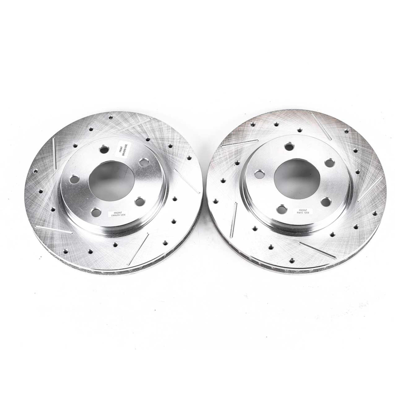 Mitsubishi Lancer Brake Rotors (2) - Front - PowerStop - Evolution Drilled & Slotted - `08-`17