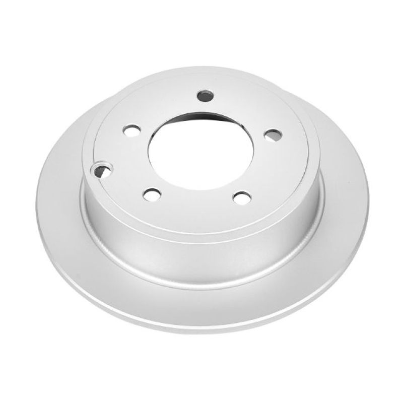 Mitsubishi Lancer Brake Rotor (1) - Rear - PowerStop - Evolution Geomet Coated - Silver - `08-`17