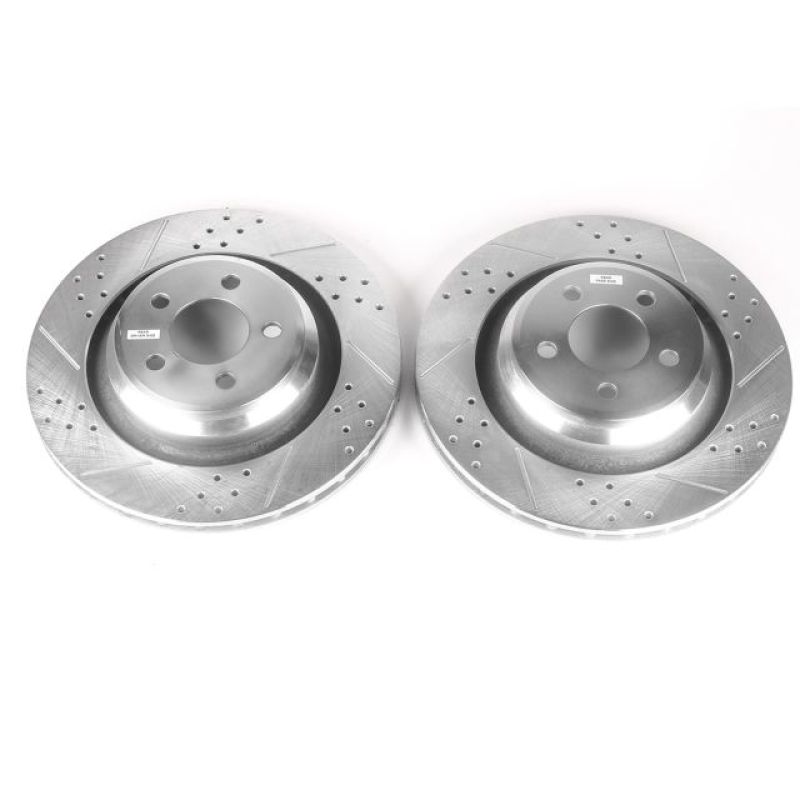 Dodge Charger Brake Rotors (2) - Rear - PowerStop - Evolution Drilled & Slotted Zinc Plated - `06-`10